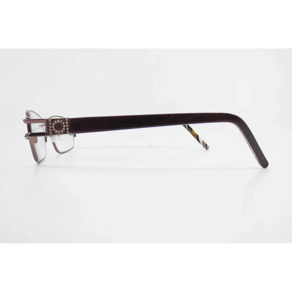 EasyClip S2434 Eyeglasses Burgundy Metal Rectangular Frames Rhinestone 51-16-135
